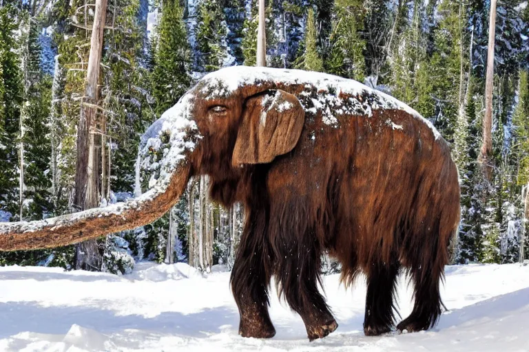 Prompt: mammoth with a beer