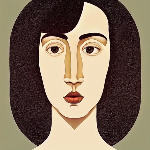 Prompt: a portrait a very ordinary person, by Hayv Kahraman, figurativism, portrait, anatomically correct, beautiful perfect face, sharp focus, Highly Detailed