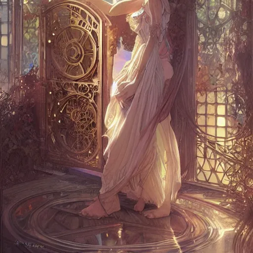 Prompt: ultra realistic illustration, gateway to a different realm, intricate, elegant, highly detailed, digital painting, artstation, concept art, smooth, sharp focus, illustration, art by artgerm and greg rutkowski and alphonse mucha