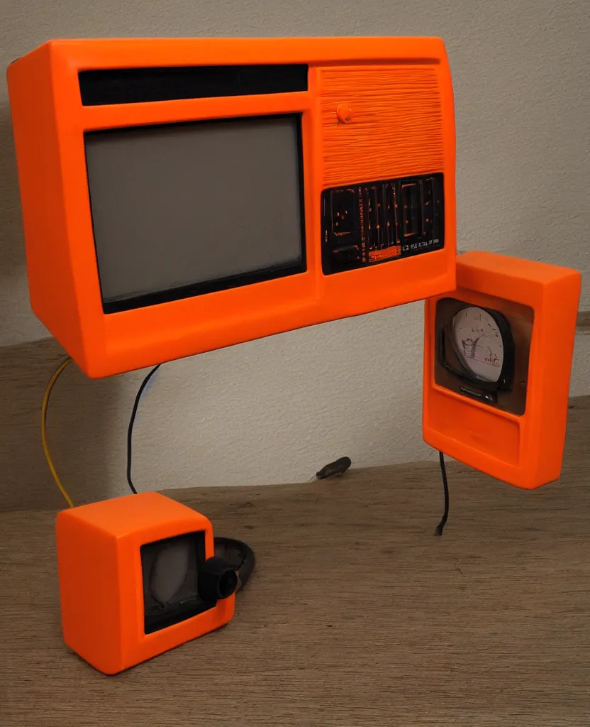 Image similar to orange vintage crt monitor