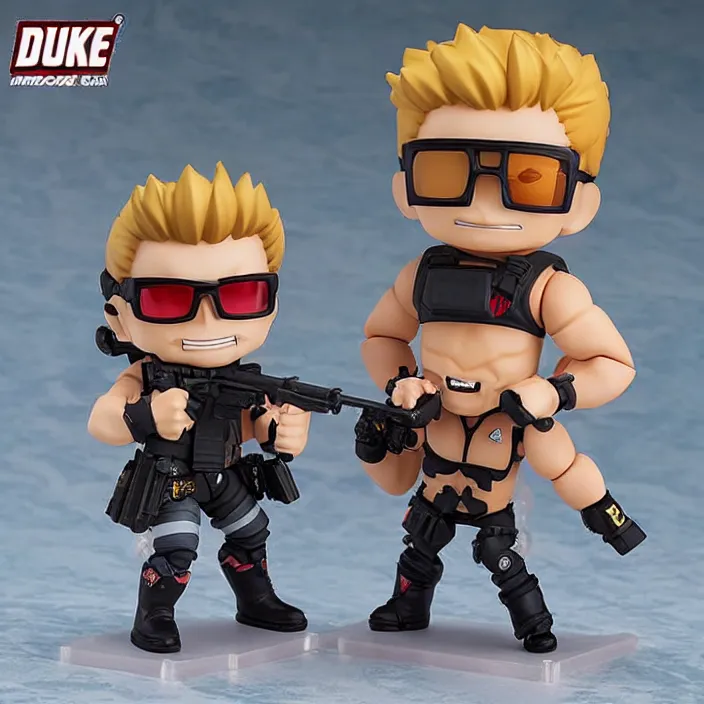 Prompt: Duke Nukem, An anime Nendoroid of Duke Nukem, figurine, detailed product photo