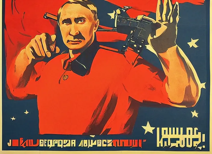 Image similar to soviet propaganda poster of putin saying he needs you for the russian army, by berezovskiy