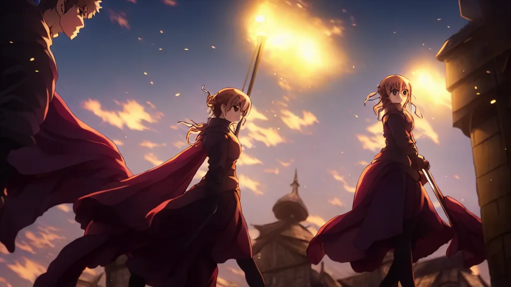 Image similar to emma watson in heavens feel movie, demon slayer, ufotable, high quality, artgerm, under street lamp, on a street at night, fate stay night, unlimited blade works, greg rutkowski, high resolution, dynamic pose, close up, street clothes, action, anime, koyoharu gotouge, sakuga