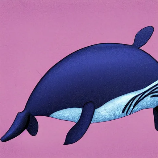 Prompt: muscular buff whale, digital art
