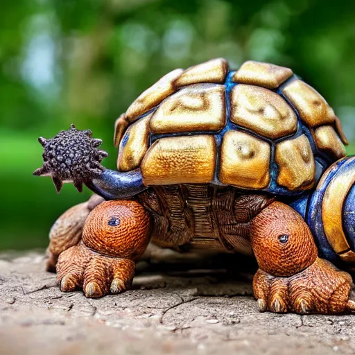 Image similar to national geographic photo of blastoise, pokemon in the wild, intricate, portrait, 8 k highly professionally detailed, hdr, award winning