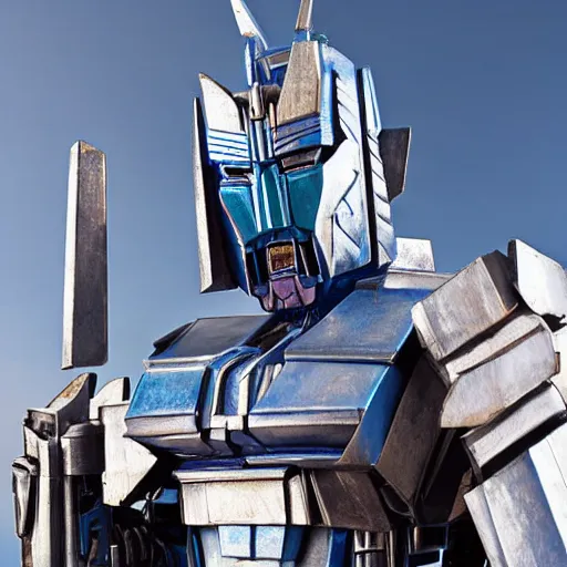 Prompt: optimus prime as a marble statue, highly detailed photograph