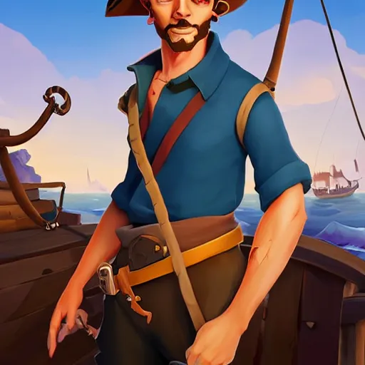 Image similar to painting jack the pirate on sea of thieves game avatar hero smooth face median photoshop filter cutout vector behance hd by jesper ejsing, by rhads, makoto shinkai and lois van baarle, ilya kuvshinov, rossdraws, illustration, art by ilya kuvshinov and gustav klimt