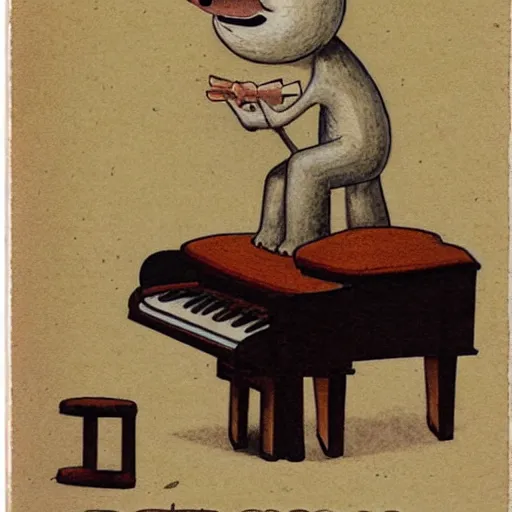 Prompt: anthropomorphic sloth playing piano