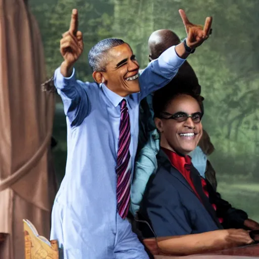 Prompt: barack obama playing harry potter