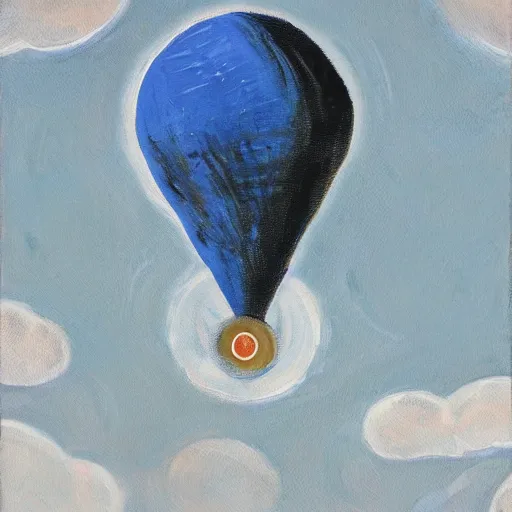 Prompt: a painting of a giant coin flying towards the moon like a rocket