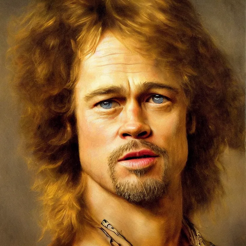 A beautiful portrait of Brad Pitt by Rembrandt van Rijn | Stable ...