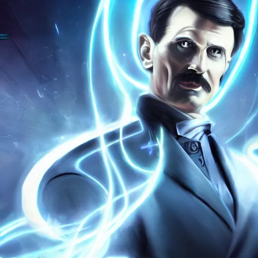 Image similar to Nikola Tesla in the Arcane, riot, league of legends, studio shot, movie, netflix, full hd