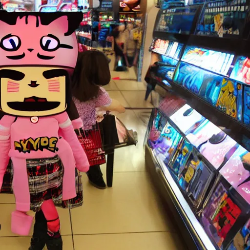 Image similar to Nyatasha Nyanners shopping at the mall for video games