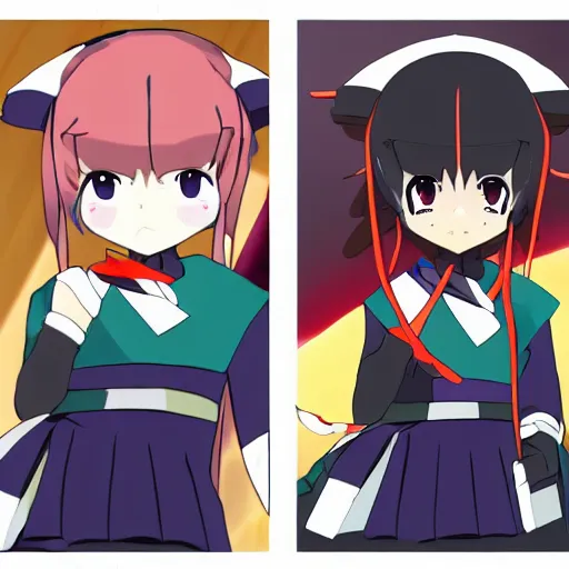 Image similar to cute anime ninja school girl in the style of katanagatari, kuudere, expressionless