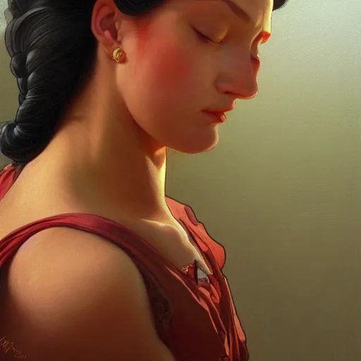 Image similar to portrait woman, homer simpson, trojan, red trees, intricate, elegant, highly detailed, digital painting, artstation, concept art, smooth, sharp focus, illustration, art by artgerm and greg rutkowski and alphonse mucha and william - adolphe bouguereau