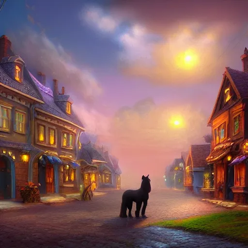 Image similar to fantasy horse inspired by Evgeny Lushpin,cinematic