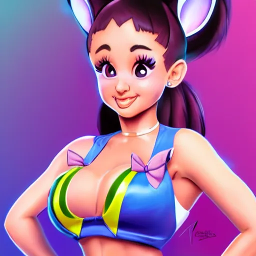 Image similar to ariana grande cosplaying as lola bunny, by artgerm, deviantart