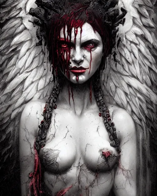 Image similar to demonic lilith goddess, hyper realistic face, horror, fantasy art, in the style of greg rutkowski, intricate, hyper detailed