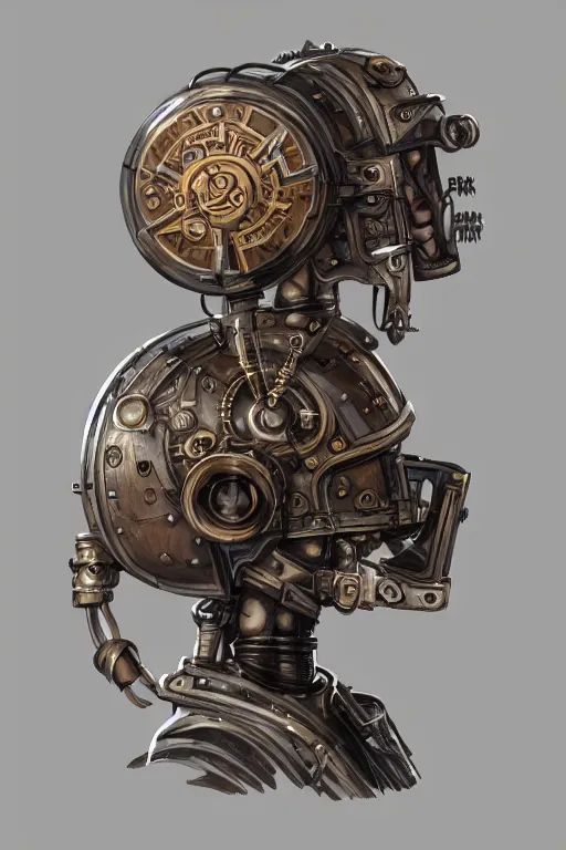 Image similar to steampunk helmet fantasy art mask robot ninja stylized digital illustration sharp focus, elegant intricate digital painting artstation concept art global illumination ray tracing advanced technology chaykin howard and campionpascale and cooke darwyn and davis jack