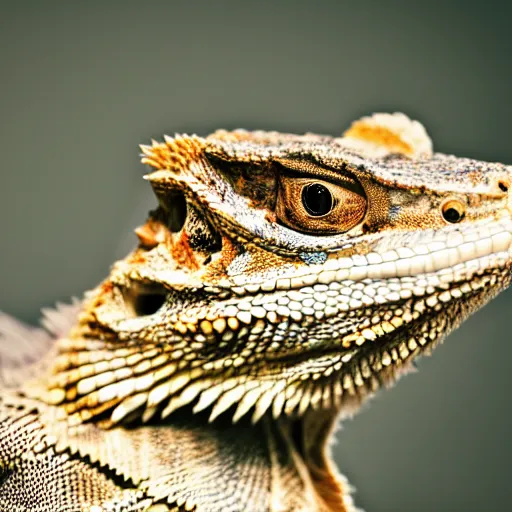 Image similar to dslr portrait still of a bearded dragon wearing a top hat and bow tie, 8 k 8 5 mm f 1. 4