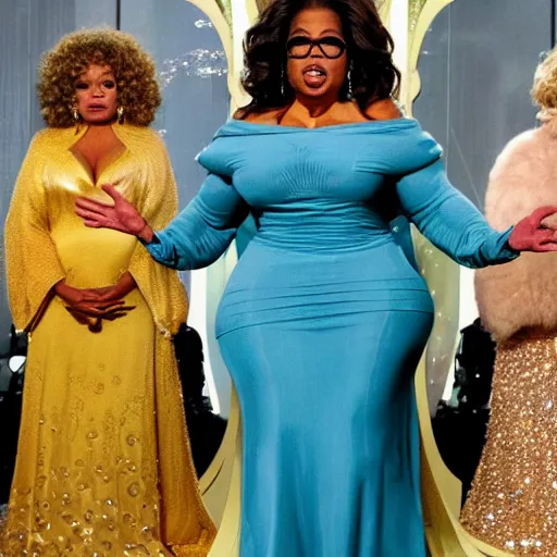 Prompt: Oprah Winfrey as the Empress of the entire earth