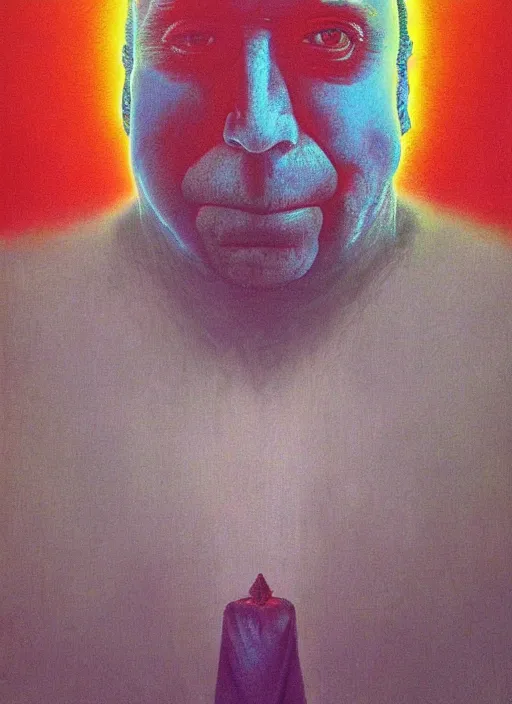 Image similar to alex jones by lisa frank and zdzislaw beksinski