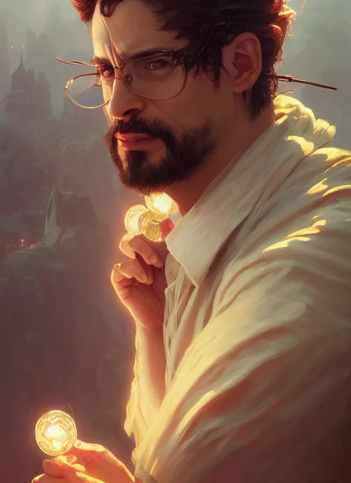 Image similar to highly detailed portrait of luis nazario de lima, stephen bliss, unreal engine, fantasy art by greg rutkowski, loish, rhads, ferdinand knab and lois van baarle, ilya kuvshinov, rossdraws, tom bagshaw, alphonse mucha, global illumination, detailed and intricate environment