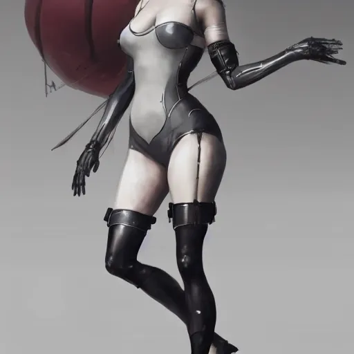 Image similar to 2B nier automata, anatomy, detailed, digital painting, artstation, concept art, Unreal Engine 5 render, 8K, art by art by artgerm and greg rutkowski and edgar maxence