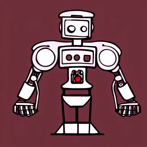 Image similar to simple digital pen illustration of a cute robot. thick lines