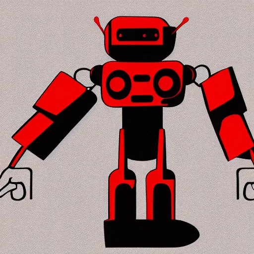 Image similar to illustration of bed red robot