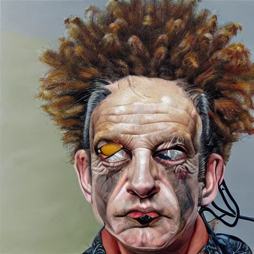 Image similar to high quality high detail painting by lucian freud, hd, buzz osborn portrait, king buzzo, melvins band