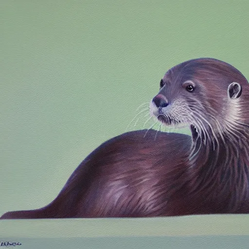 Prompt: oil painting of royal king otter