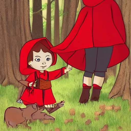 Prompt: if little red riding hood was a boy