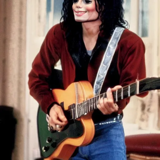 Prompt: Michael Jackson playing Jesse Katsopolis from Full House,8k,