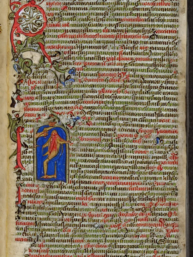 Image similar to an illuminated medieval manuscript about a from featuring bizarre marginalia