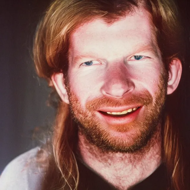 Prompt: soft lit 1980s portrait of Aphex Twin