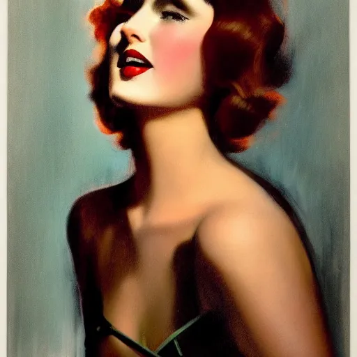 Image similar to a young person, half male and half female, rolf armstrong