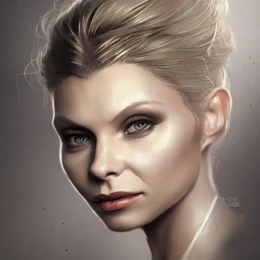 Image similar to a young myanna buring, urban motifs, intricate, elegant, highly detailed, digital painting, trending on artstation, concept art, smooth sharp focus, illustration, art by artgerm and greg rutkowski