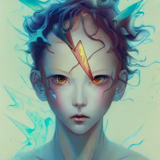 Image similar to prompt : lightning portrait soft light painted by james jean and katsuhiro otomo and erik jones, inspired by evangeleon anime, smooth face feature, intricate oil painting, high detail illustration, sharp high detail, manga and anime 1 9 9 9