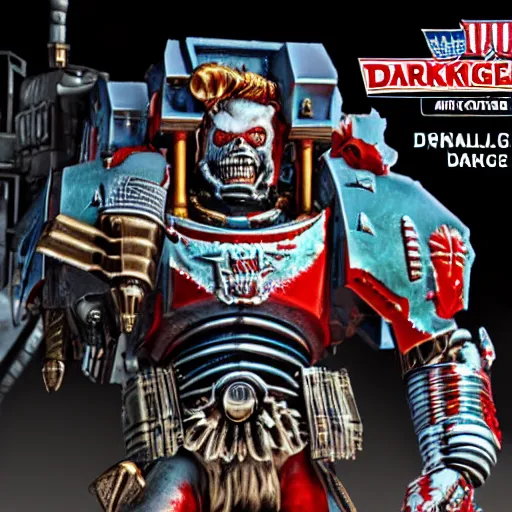 Prompt: donald j trump in a space hulk from warhammer 4 0 k darktide : : octane render, unreal engine 5, cinematic lighting