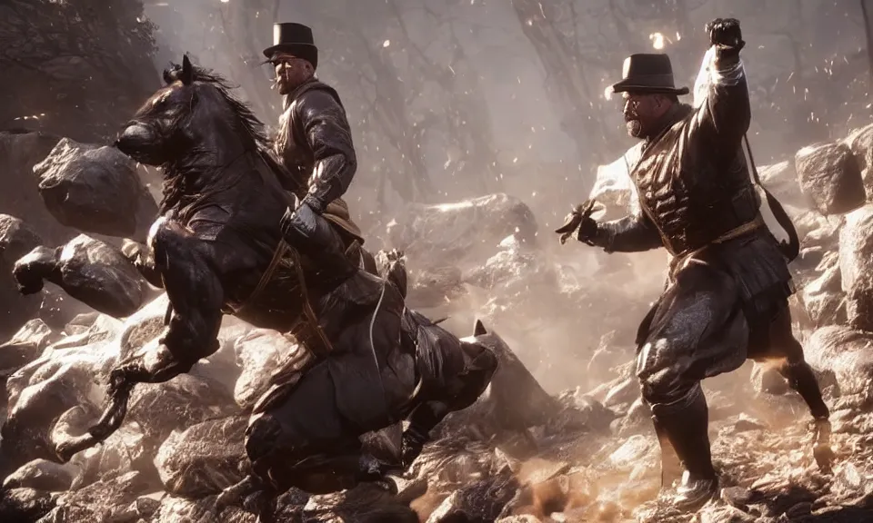 Image similar to Teddy Roosevelt in Mortal Kombat 11, PS5, 5k, in-game cinematic, official media