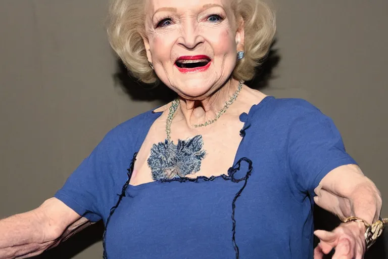 Image similar to betty white as mike tyson