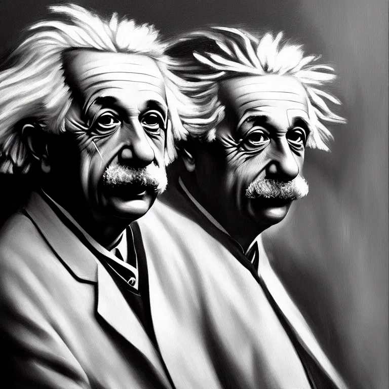 Image similar to a beautiful masterpiece painting of albert einstein by juan gimenez, award winning, trending on artstation,