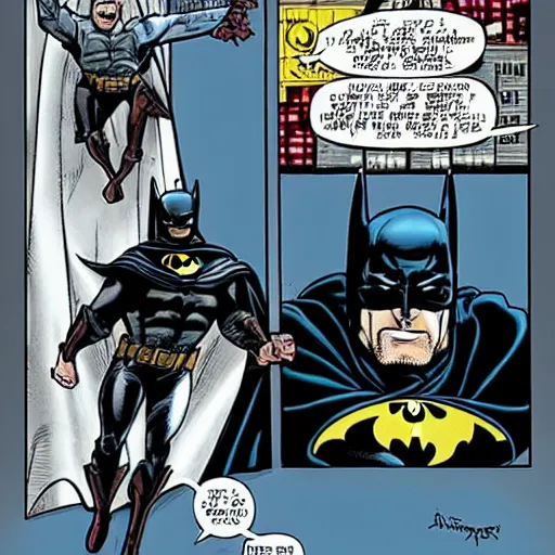 Image similar to george carlin as batman, marvel comic art