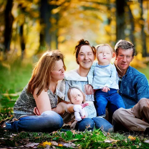 Image similar to a family made out of wood sit in a park 5 0 mm lens, f 1. 4, sharp focus, ethereal, emotionally evoking, head in focus, volumetric lighting, 8 k