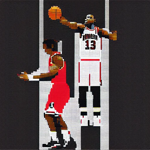 Prompt: Michael Jordan pixel art