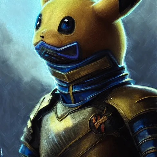 Prompt: pikachu as a realistic fantasy knight, closeup portrait art by donato giancola and greg rutkowski, realistic face, digital art, trending on artstation, symmetry!!