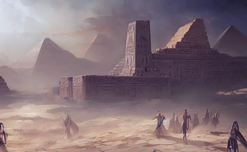 Image similar to a painting of an egyptian kingdom trending on artstation in the style of greg rutkowski