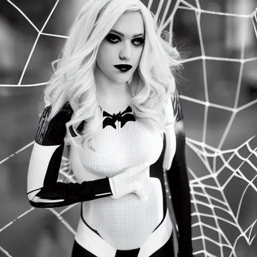 Image similar to Spider Gwen photoshoot