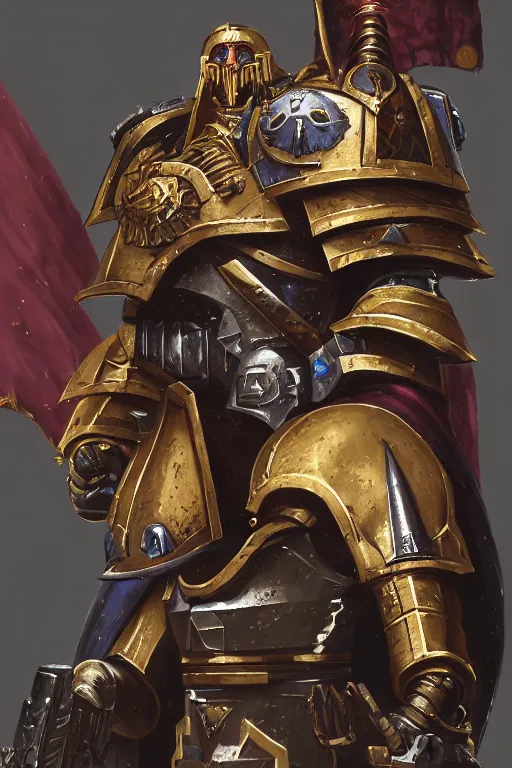 Image similar to armor portrait heros warhammer 4 0 k horus heresy fanart - the primarchs emperor by johannes helgeson animated with vfx concept artist & illustrator global illumination ray tracing hdr fanart arstation zbrush central hardmesh 8 k octane renderer comics stylized